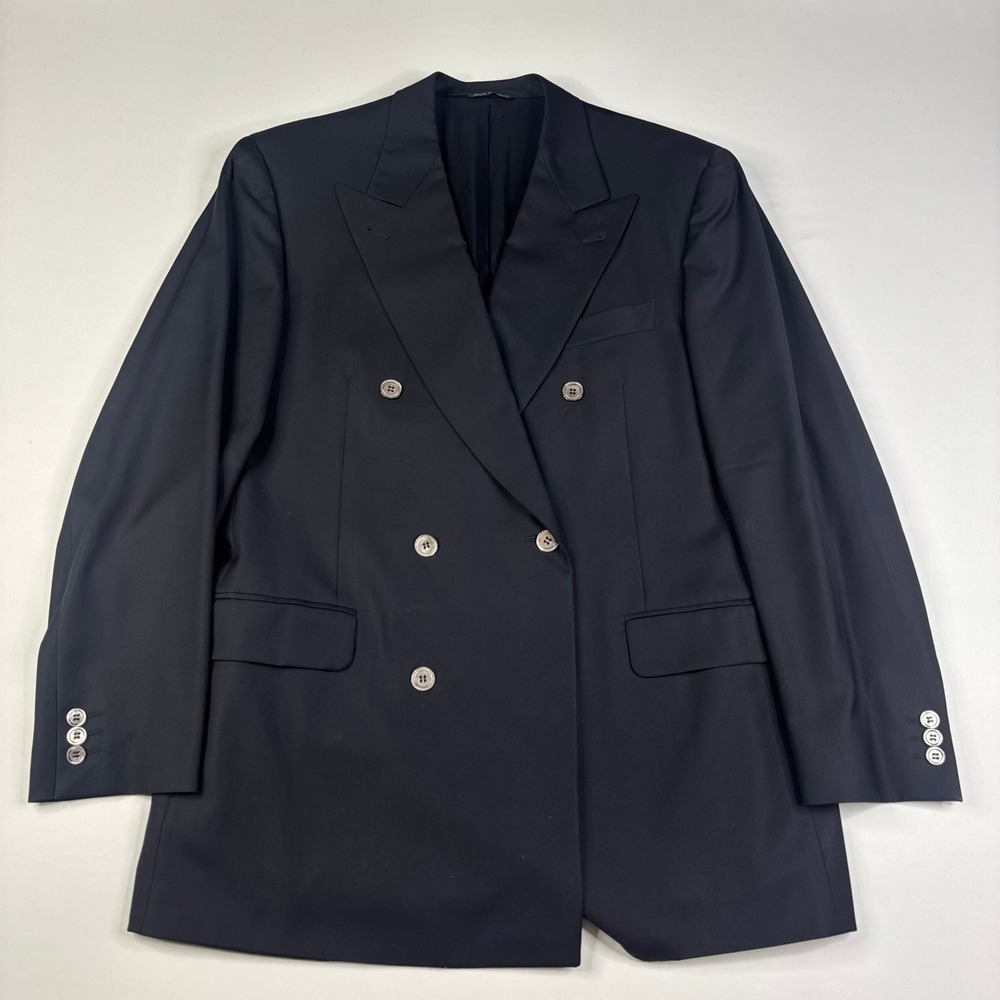 Canali Proposta Blazer Mens 50R (US44) Black Double Breasted Loro Piana 120 Wool